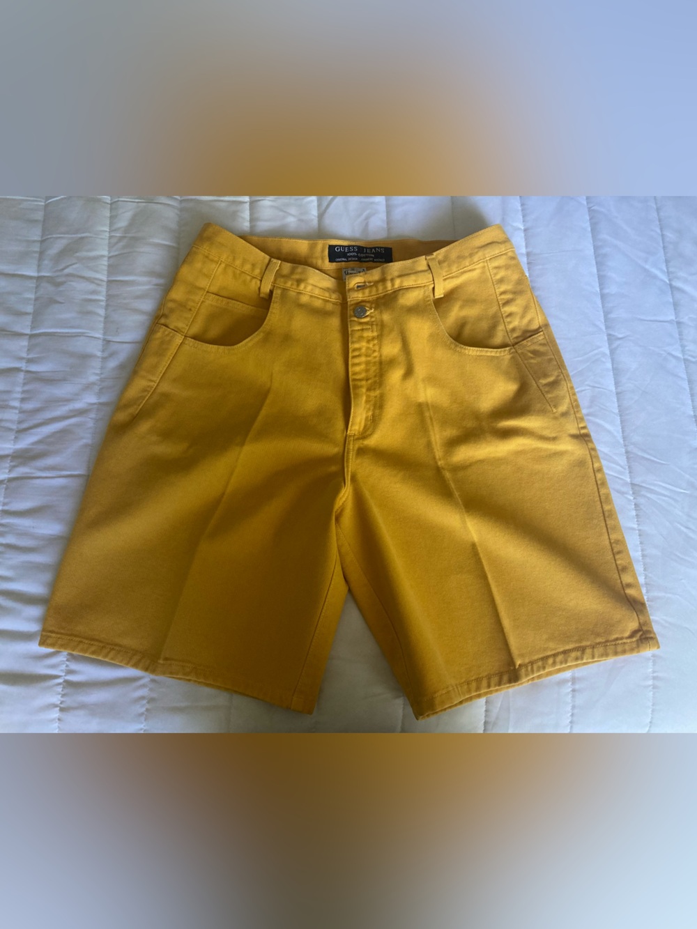 Guess Men’s Yellow Jean Shorts